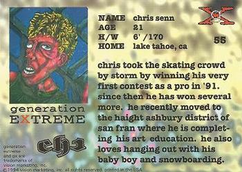 1994 Vision Generation Extreme #55 Chris Senn Back
